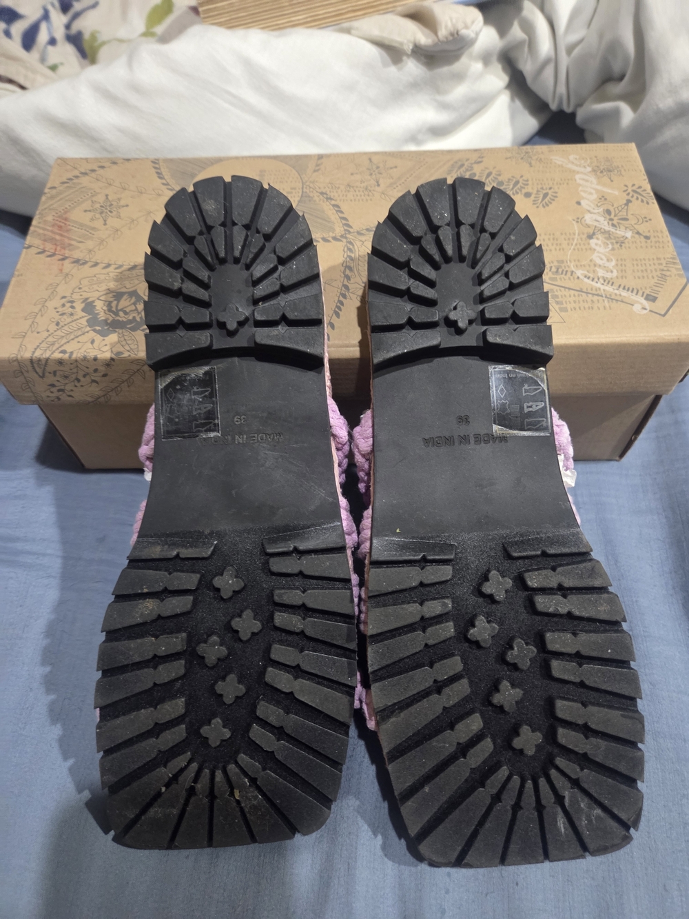 Free People Sandri Macrame Lavender Braided Slide Sandals - Women Size 9 - Picture 7 of 7